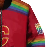 custom calgary flames rainbow jersey number red bomber jacket best selling