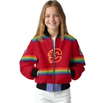 custom calgary flames rainbow jersey number red bomber jacket best selling