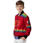 custom calgary flames rainbow jersey number red bomber jacket best selling
