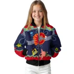custom calgary flames spongebob playtime red blue bomber jacket best selling