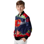 custom calgary flames spongebob playtime red blue bomber jacket best selling