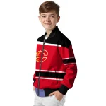 custom calgary flames stripe statement red black bomber jacket best selling