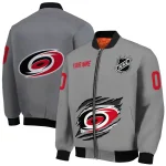 custom carolina hurricanes claw streak grey bomber jacket best selling