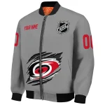 custom carolina hurricanes claw streak grey bomber jacket best selling