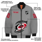custom carolina hurricanes claw streak grey bomber jacket best selling