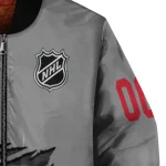 custom carolina hurricanes claw streak grey bomber jacket best selling