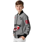 custom carolina hurricanes claw streak grey bomber jacket best selling