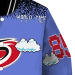 custom carolina hurricanes mario blocks blue black varsity jacket best selling