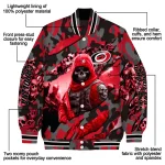 custom carolina hurricanes skull horde red varsity jacket best selling