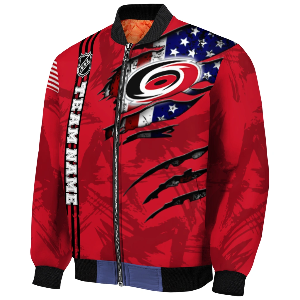 custom carolina hurricanes usa flag rips red bomber jacket fashion forward custom carolina hurricanes usa flag rips red bomber jacket fashion forward