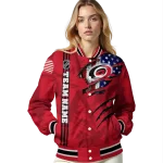 custom carolina hurricanes usa flag rips red varsity jacket best selling