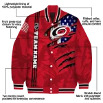 custom carolina hurricanes usa flag rips red varsity jacket best selling