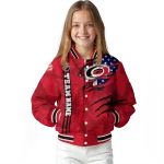 custom carolina hurricanes usa flag rips red varsity jacket best selling