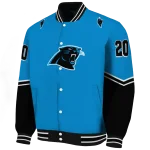 custom carolina panthers chevron style blue varsity jacket best selling