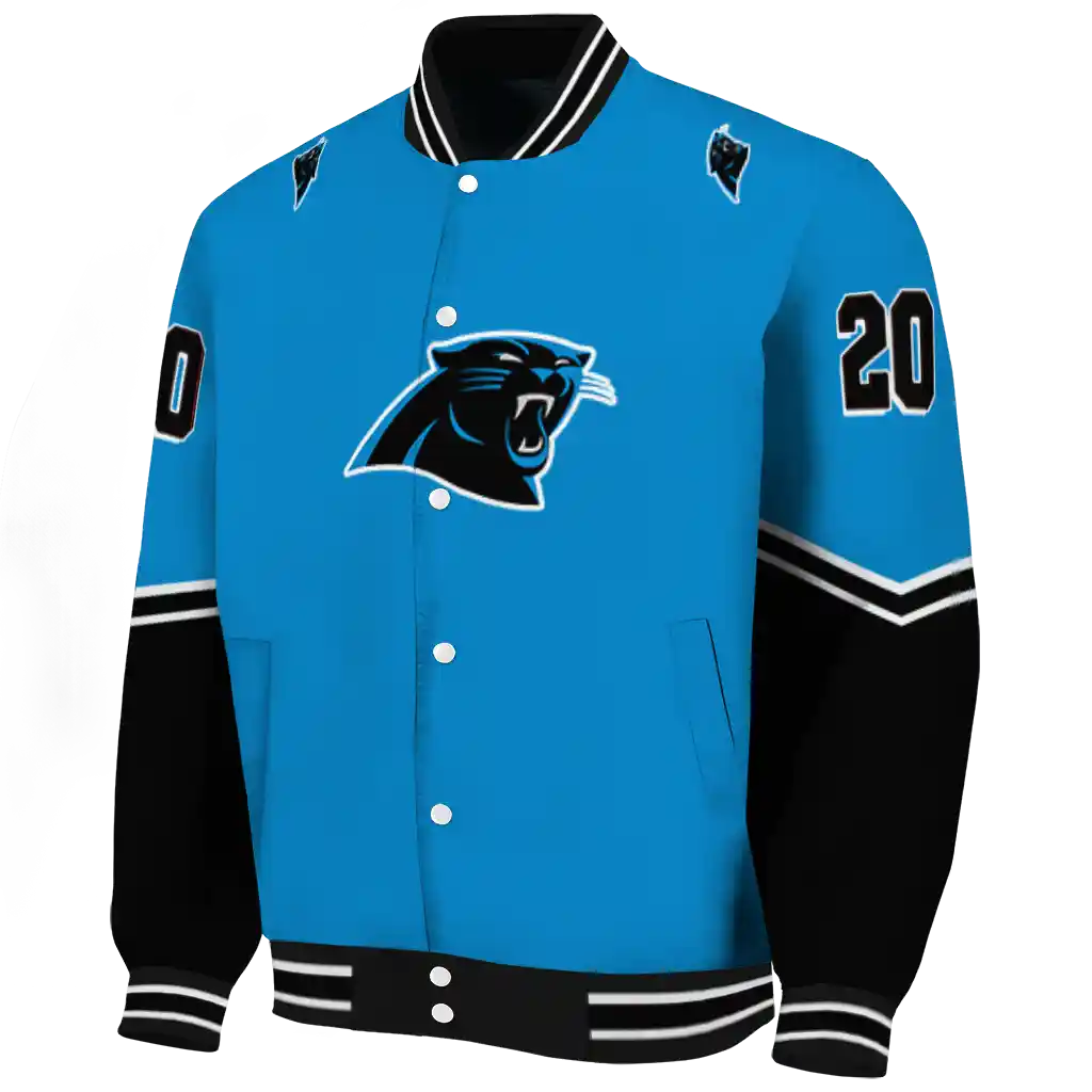 custom carolina panthers chevron style blue varsity jacket best selling custom carolina panthers chevron style blue varsity jacket best selling