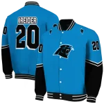 custom carolina panthers chevron style blue varsity jacket best selling