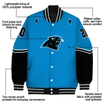 custom carolina panthers chevron style blue varsity jacket best selling