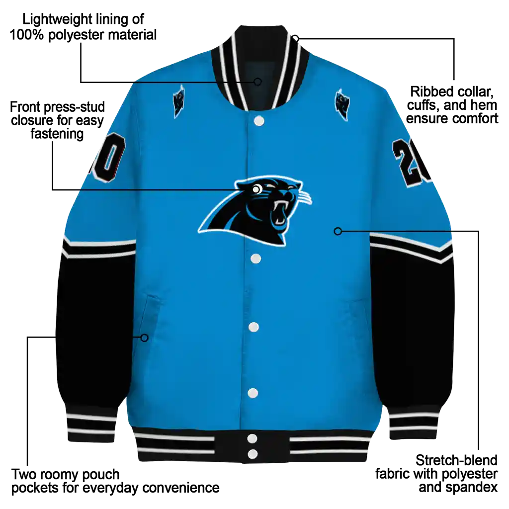 custom carolina panthers chevron style blue varsity jacket new arrival custom carolina panthers chevron style blue varsity jacket new arrival