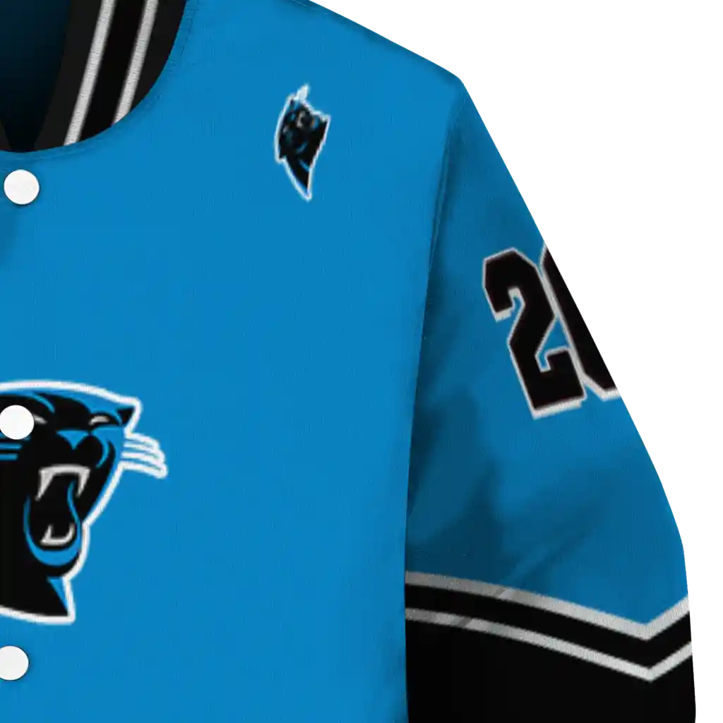 custom carolina panthers chevron style blue varsity jacket premium grade custom carolina panthers chevron style blue varsity jacket premium grade