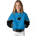 custom carolina panthers chevron style blue varsity jacket best selling