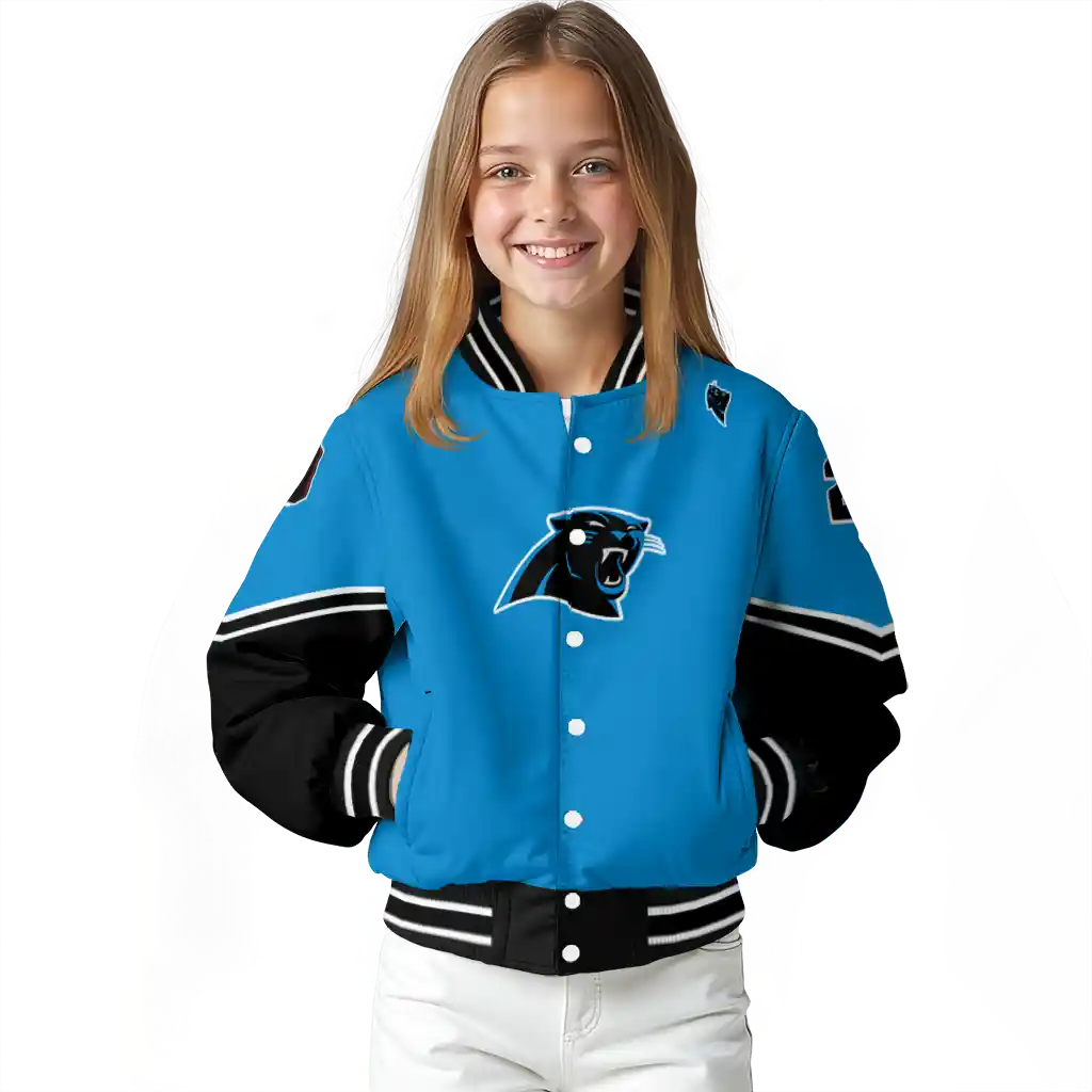 custom carolina panthers chevron style blue varsity jacket top rated custom carolina panthers chevron style blue varsity jacket top rated