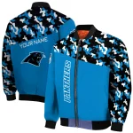 custom carolina panthers freedom claw blue bomber jacket best selling