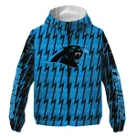 custom carolina panthers lightning strike grid blue windbreaker jacket best selling