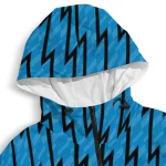 custom carolina panthers lightning strike grid blue windbreaker jacket best selling