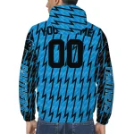 custom carolina panthers lightning strike grid blue windbreaker jacket best selling