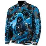 custom carolina panthers skull horde blue varsity jacket best selling