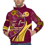 custom central michigan chippewas blossoms helmet maroon windbreaker jacket best selling