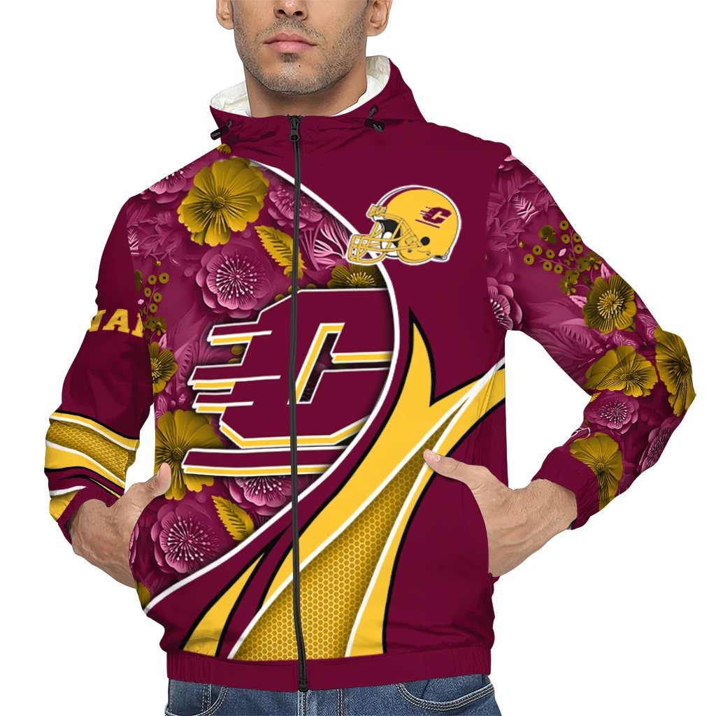 custom central michigan chippewas blossoms helmet maroon windbreaker jacket top rated custom central michigan chippewas blossoms helmet maroon windbreaker jacket top rated