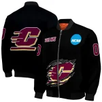 custom central michigan chippewas claw shred black bomber jacket best selling