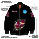 custom central michigan chippewas claw shred black bomber jacket best selling
