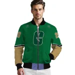 custom charlotte 49ers chevron style green bomber jacket best selling
