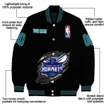 custom charlotte hornets claw edge black varsity jacket best selling