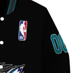 custom charlotte hornets claw edge black varsity jacket best selling