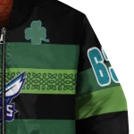 custom charlotte hornets clover green lines green black bomber jacket best selling