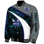 custom charlotte hornets electric flash teal varsity jacket best selling