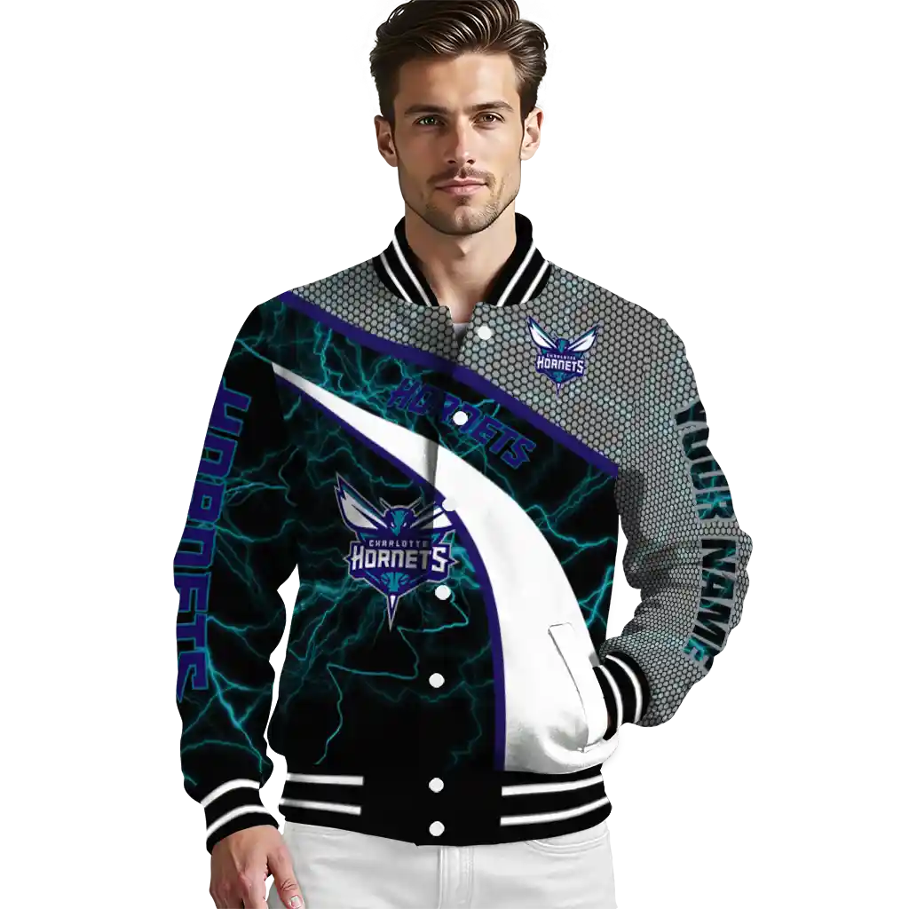 custom charlotte hornets electric flash teal varsity jacket high quality custom charlotte hornets electric flash teal varsity jacket high quality