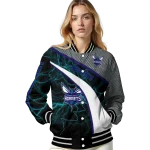 custom charlotte hornets electric flash teal varsity jacket best selling