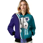 custom charlotte hornets snoopy head teal bomber jacket best selling