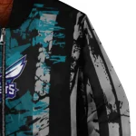 custom charlotte hornets star stripes teal black bomber jacket best selling