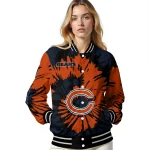custom chicago bears burst splatter blue varsity jacket best selling