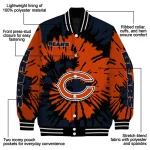 custom chicago bears burst splatter blue varsity jacket best selling