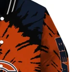 custom chicago bears burst splatter blue varsity jacket best selling