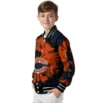 custom chicago bears burst splatter blue varsity jacket best selling