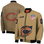 custom chicago bears claw tear beige bomber jacket best selling