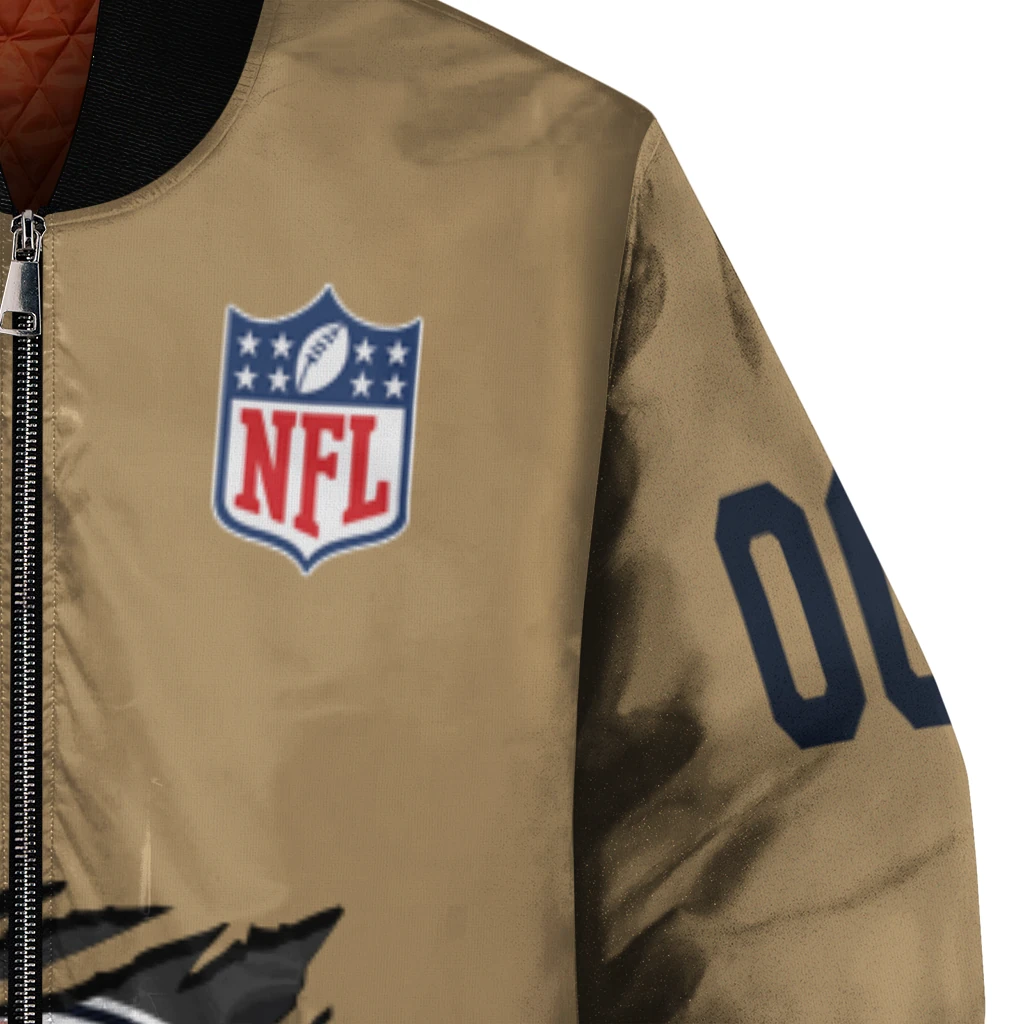 custom chicago bears claw tear beige bomber jacket premium grade custom chicago bears claw tear beige bomber jacket premium grade