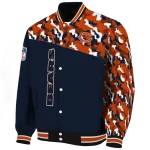 custom chicago bears freedom claw blue varsity jacket best selling